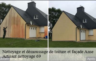 Nettoyage et démoussage de toiture et façade  anse-69480 Artisant nettoyage 69